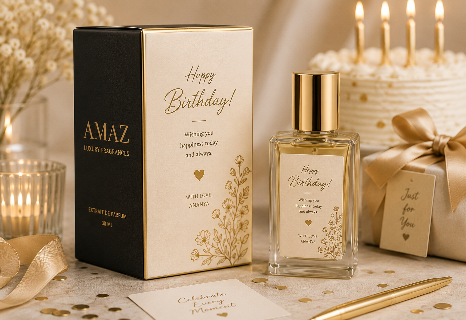 Birthday personalised packaging